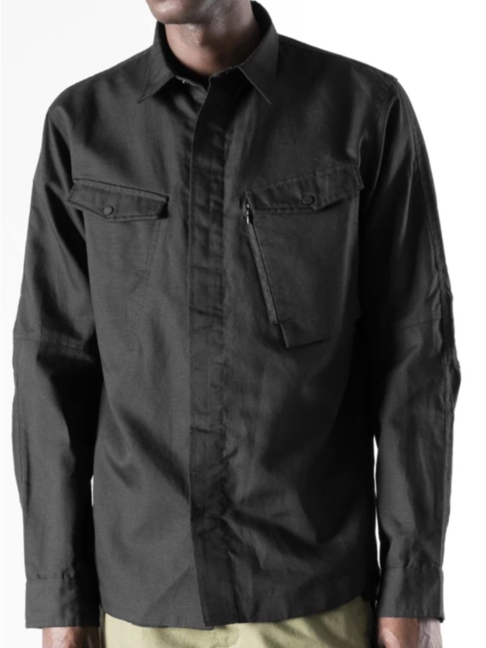 Maharishi MILTYPE Custom Shirt Mens Military Cotton Hemp Black  Jacket Water Res